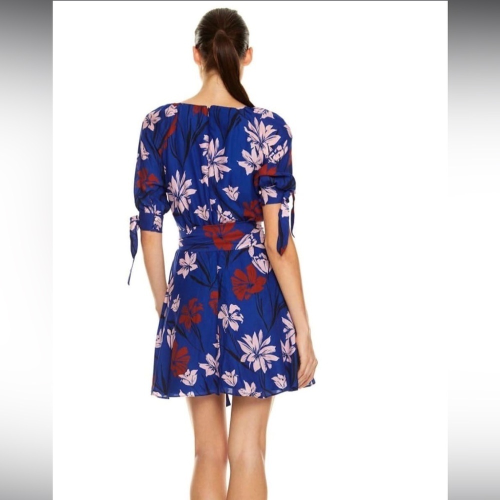TALULAH Vibrant Blue and Red Floral Mini Dress - Picture 8 of 15